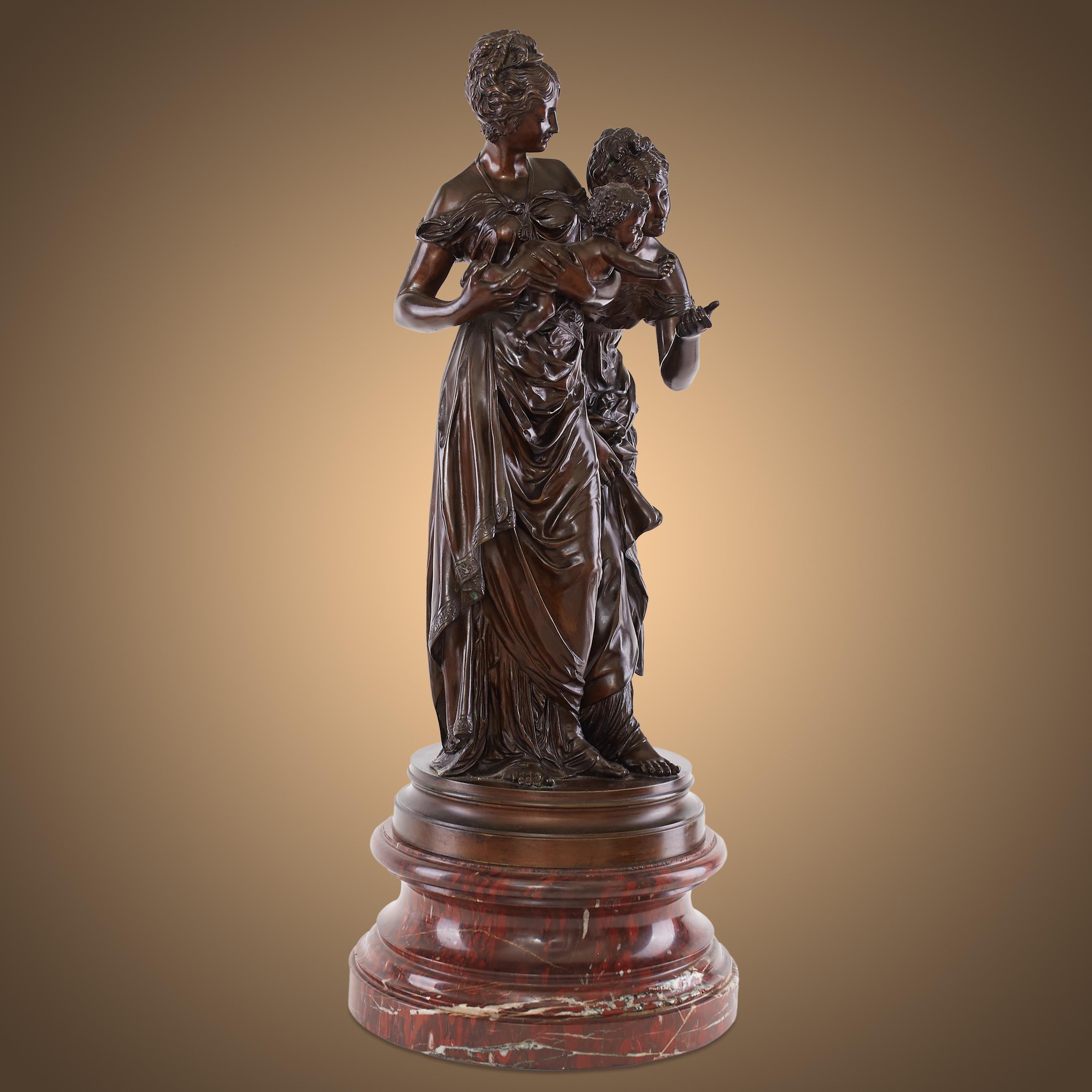 French Bronze Sculpture circa 19th Century, 1887 by 