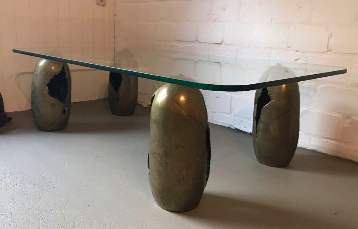 Bronze Sculpture Coffee Table, France, 1970s In Excellent Condition In SAINT-OUEN, FR