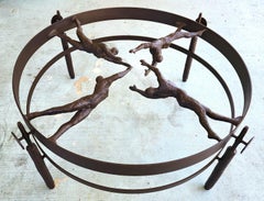 Bronze Sculpture Coffee Table of Semi Nude Women