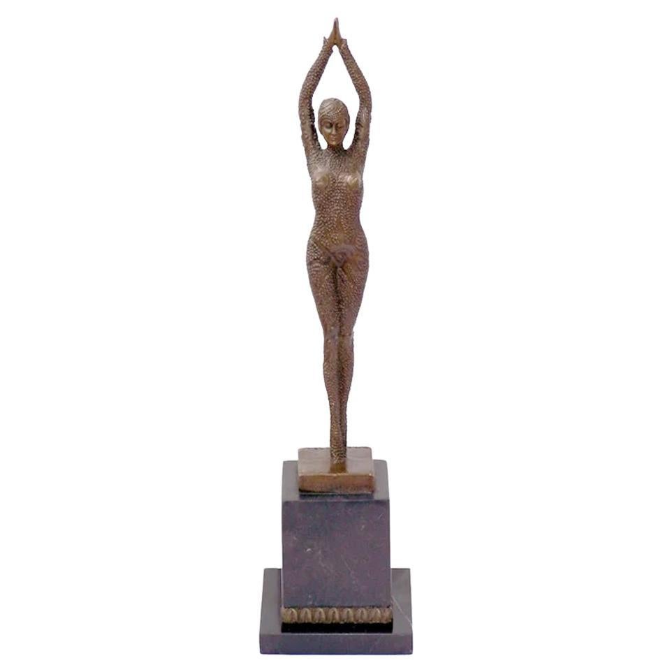 Bronze Sculpture, Contemporary Sculpture Signed D.H Chiparus, XXIst Century. For Sale