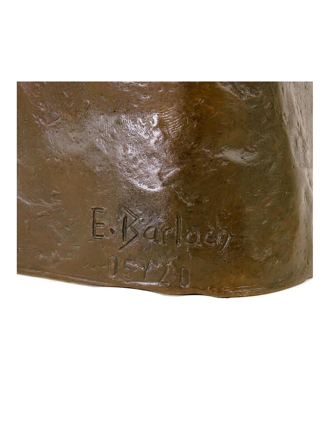 Modern Bronze Sculpture, Contemporary Sculpture Signed Ernst Barlach, XXIst Century. For Sale