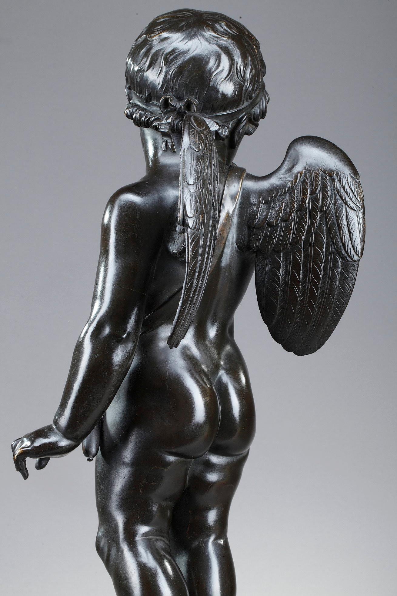 Sculpture en bronze, « Cupidon » d'après Jean-Baptiste Pigalle 6