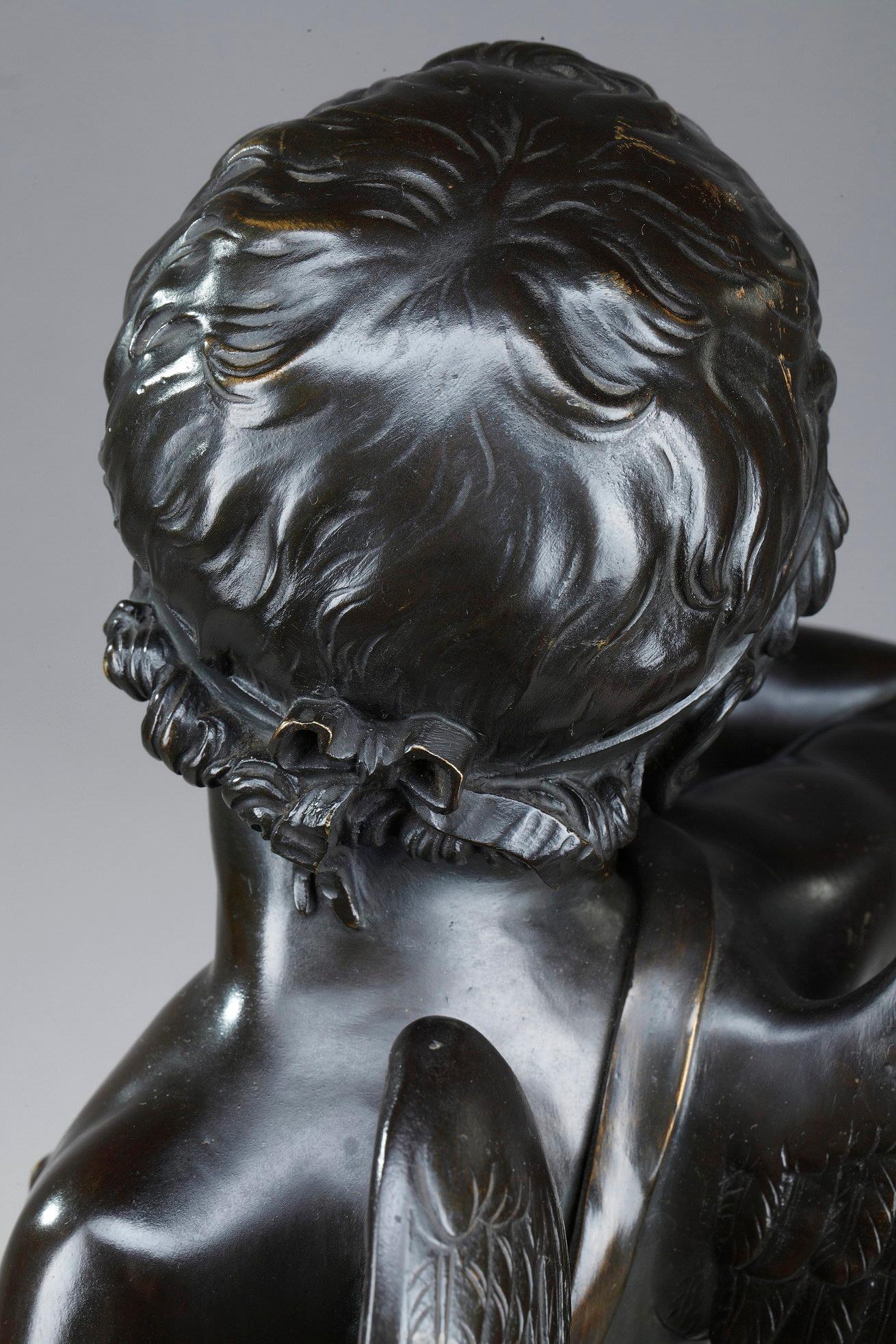 Sculpture en bronze, « Cupidon » d'après Jean-Baptiste Pigalle 8