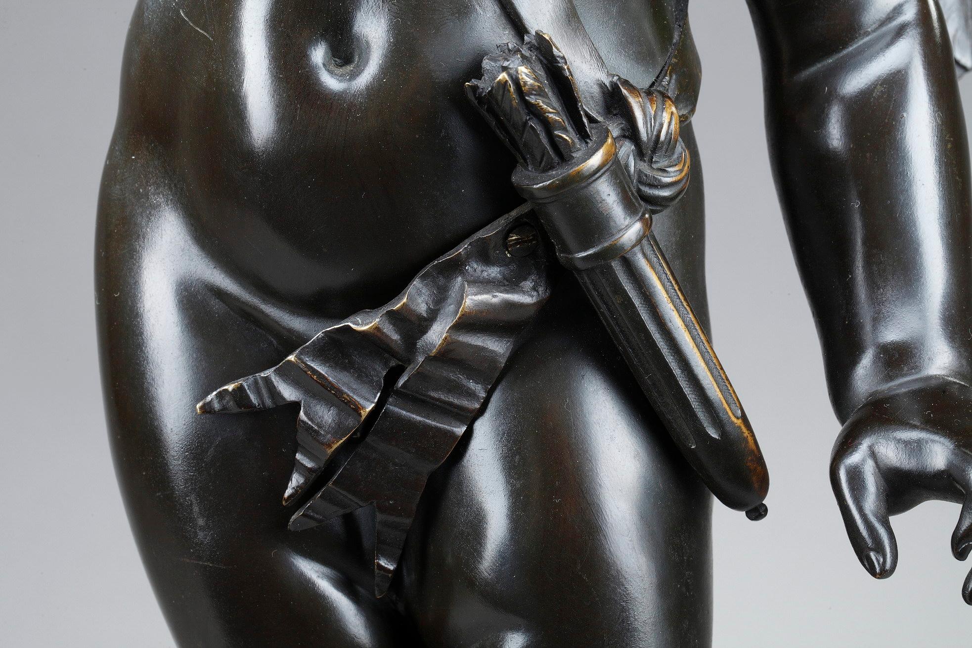 Sculpture en bronze, « Cupidon » d'après Jean-Baptiste Pigalle 9
