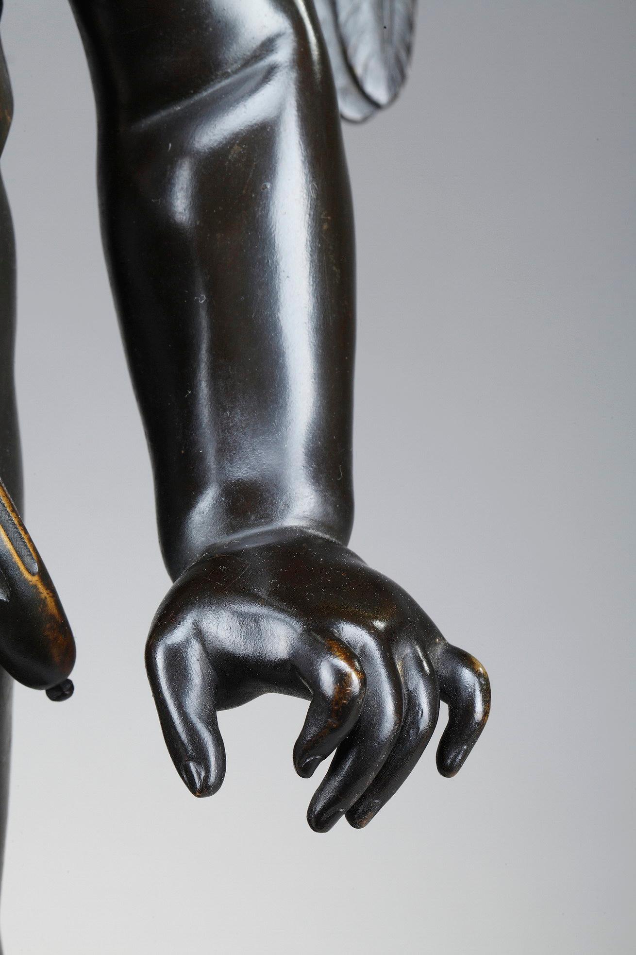 Sculpture en bronze, « Cupidon » d'après Jean-Baptiste Pigalle 10