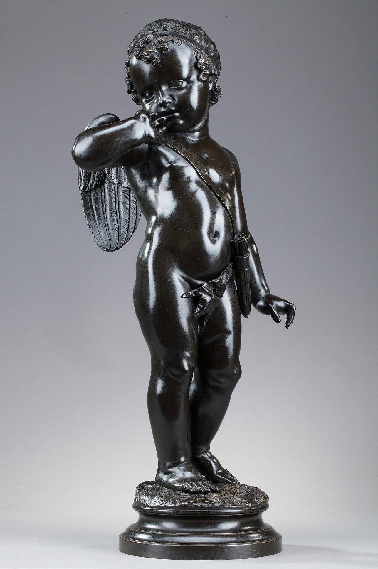 Sculpture en bronze à patine brune représentant 