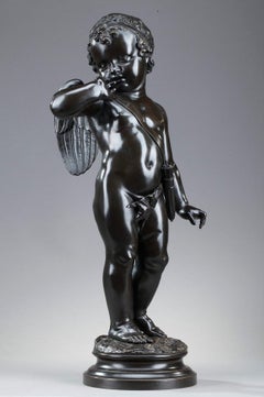 Bronze Sculpture, "Cupid" after Jean-Baptiste Pigalle