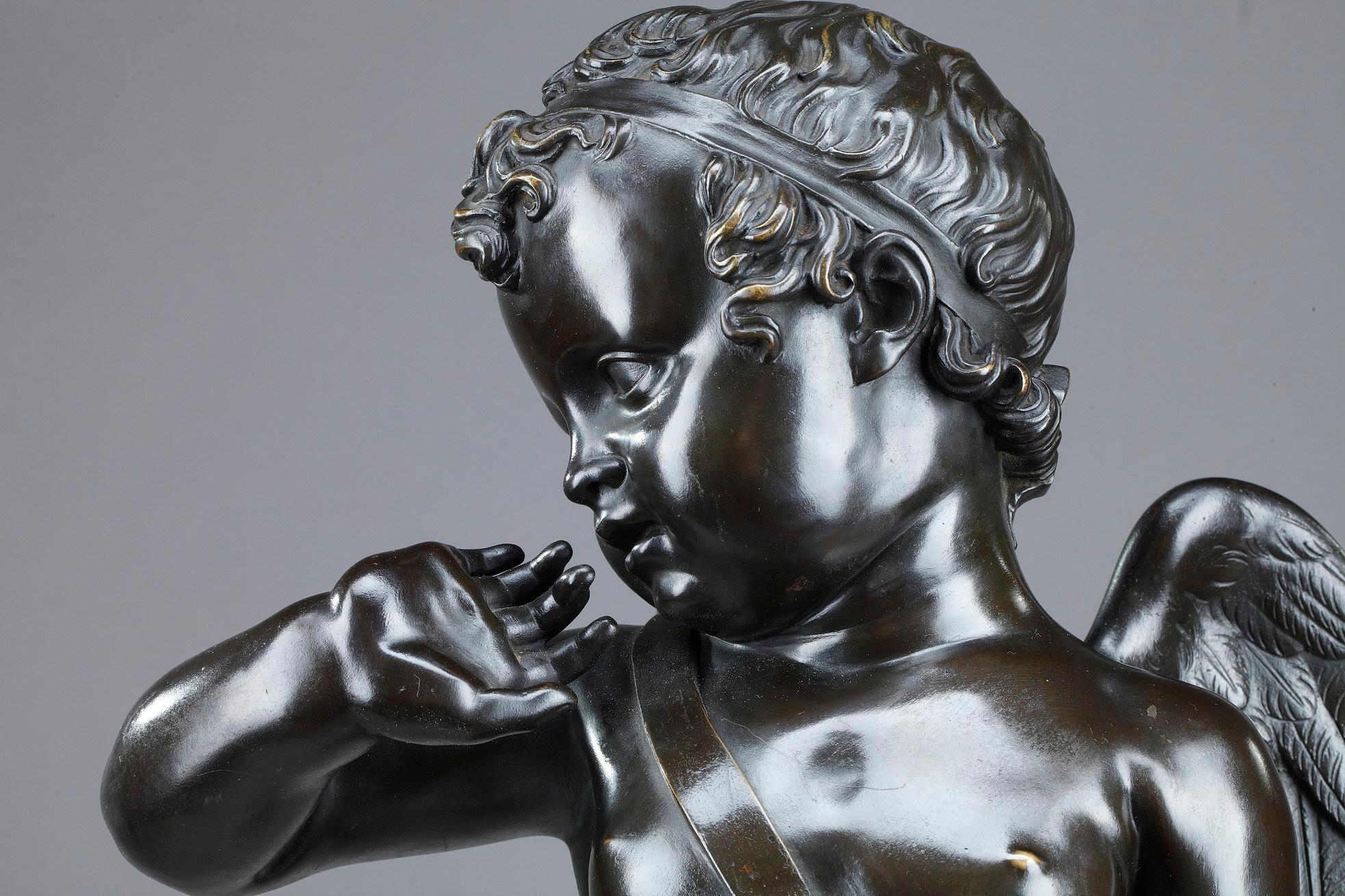 Sculpture en bronze, « Cupidon » d'après Jean-Baptiste Pigalle 1