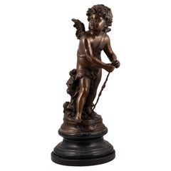 Escultura de bronce "Cupido". Inspirado en los modelos de Auguste Louis Mathurin Moreau