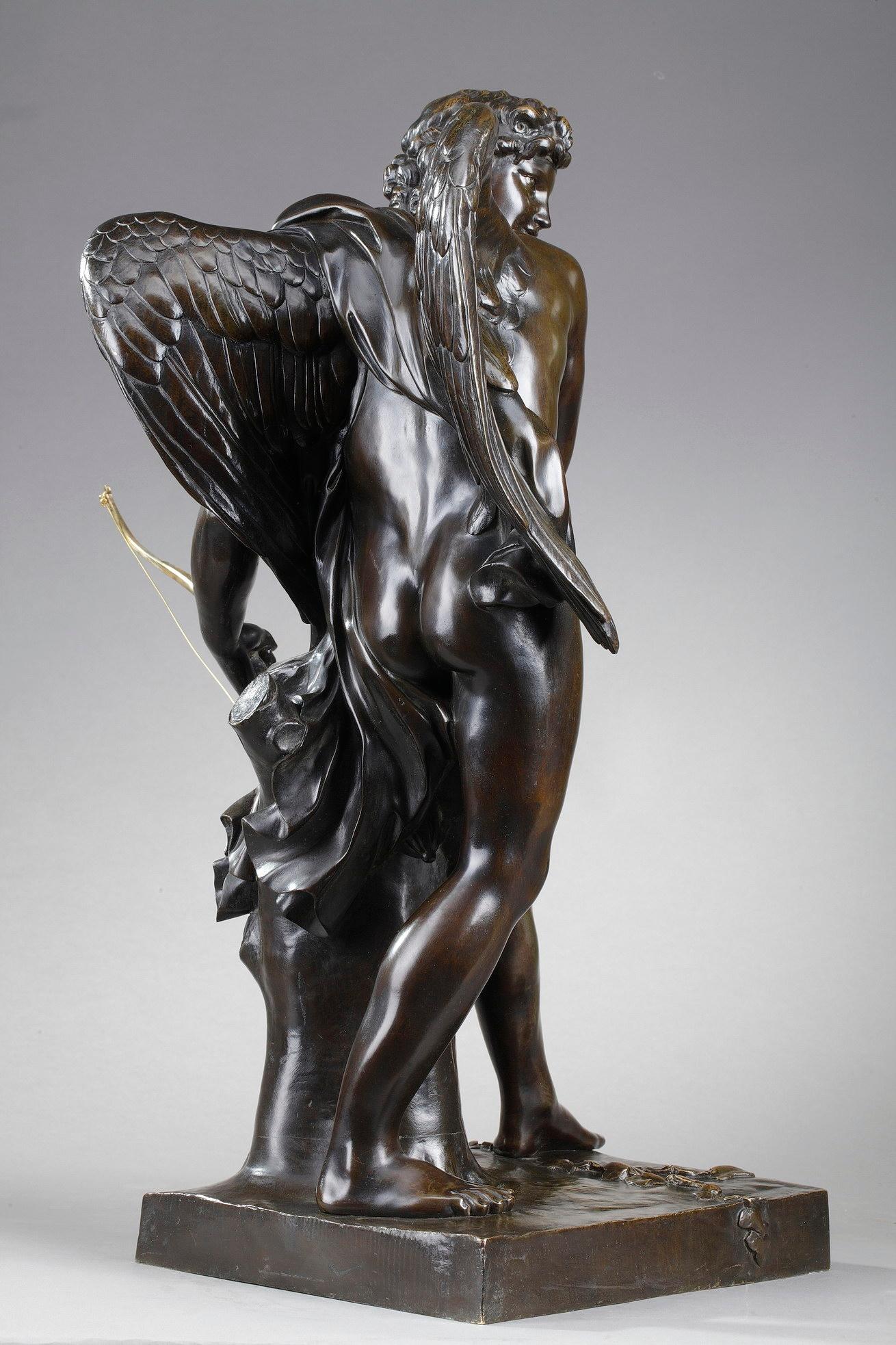 Bronze Sculpture Cupid Preparing to Shoot an Arrow 4