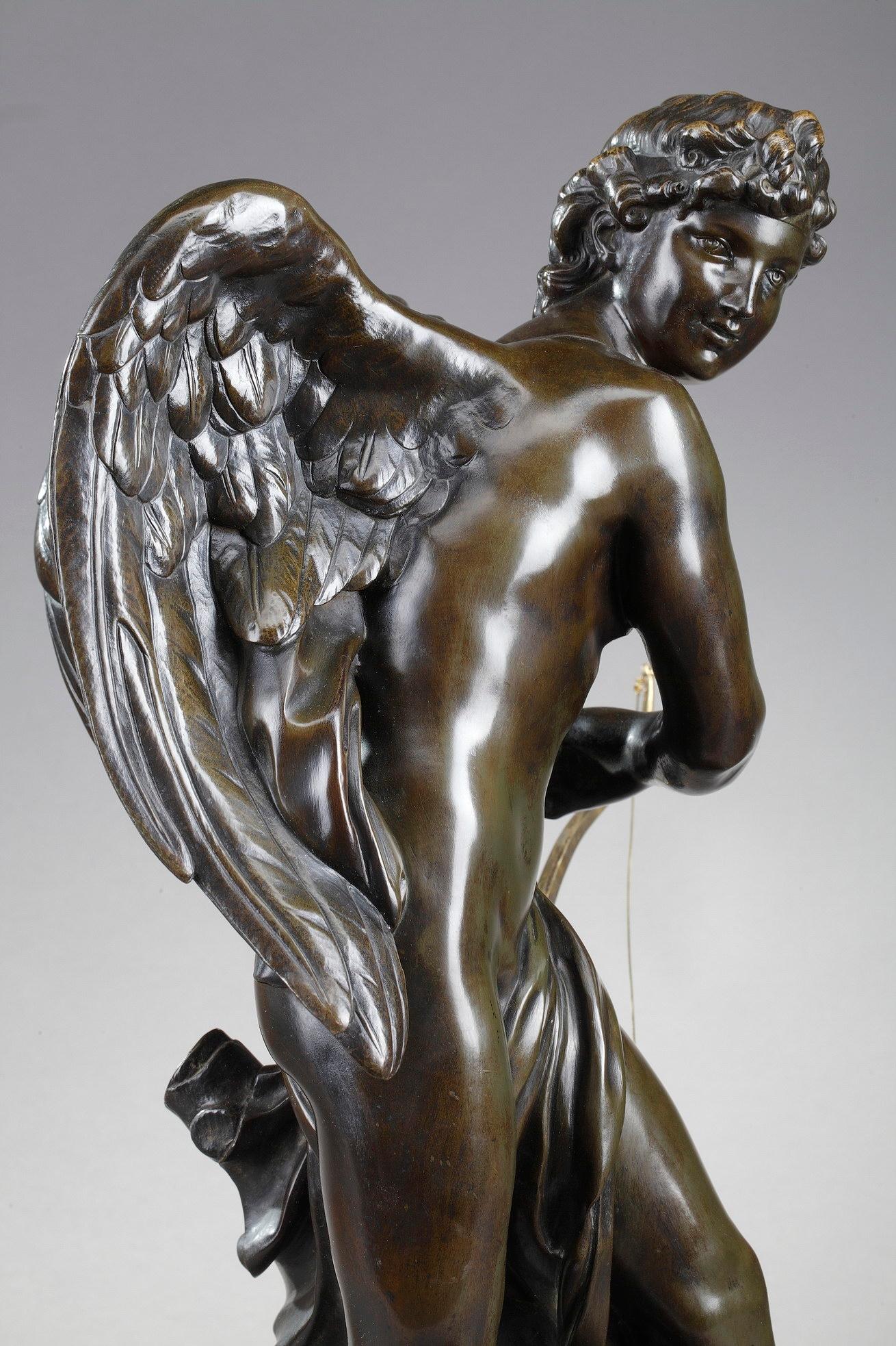 Bronze Sculpture Cupid Preparing to Shoot an Arrow 5