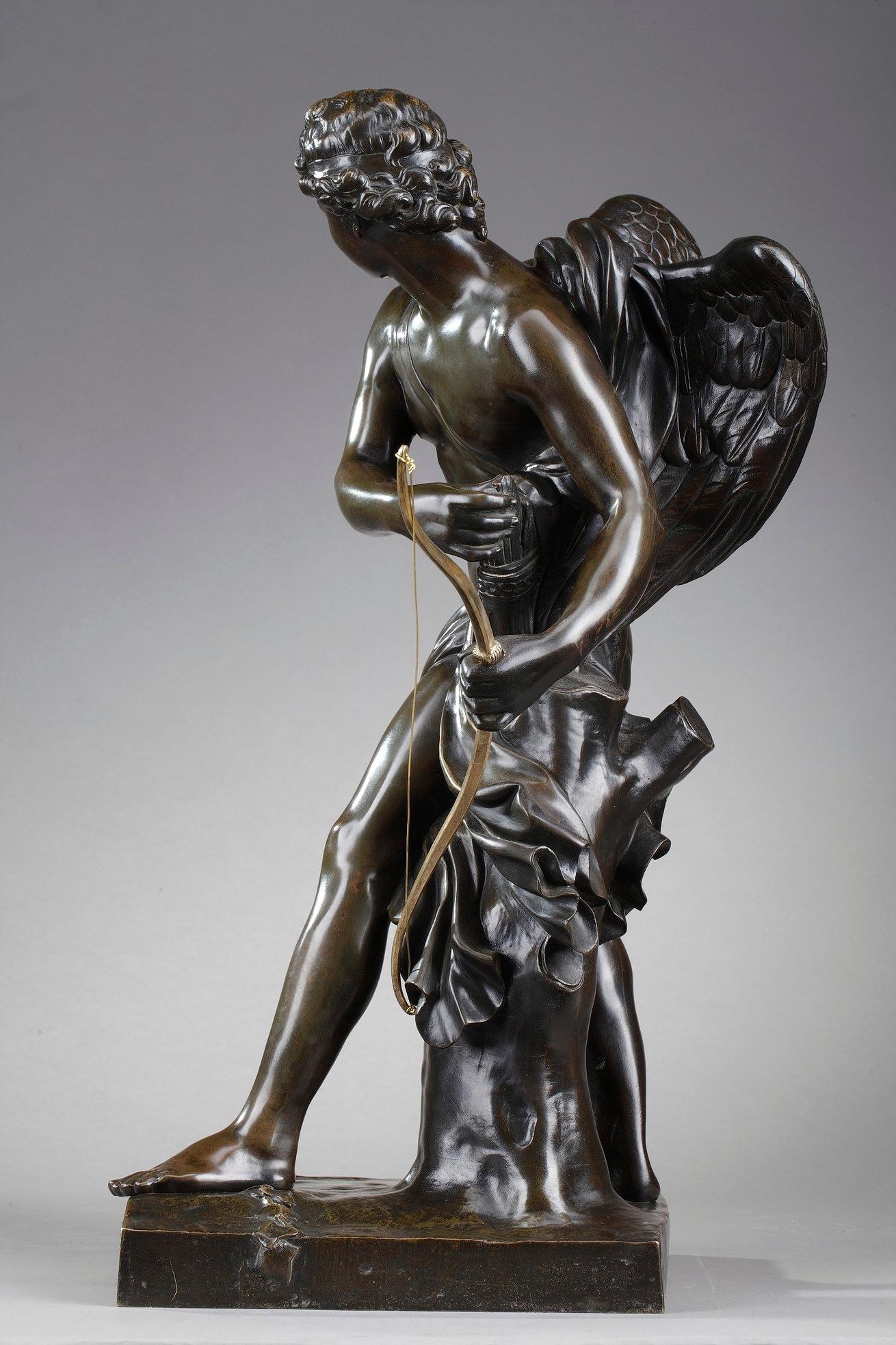 Bronze Sculpture Cupid Preparing to Shoot an Arrow 6