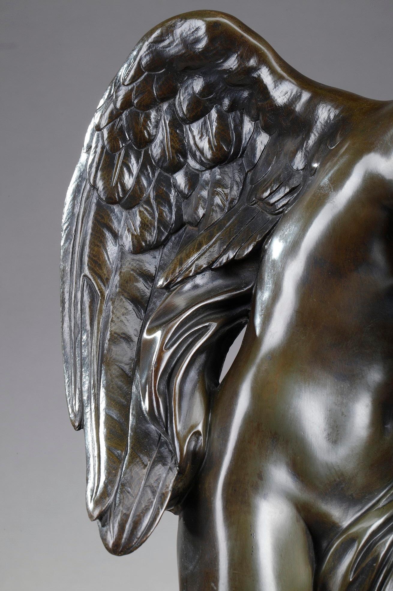 Bronze Sculpture Cupid Preparing to Shoot an Arrow In Good Condition In Paris, FR