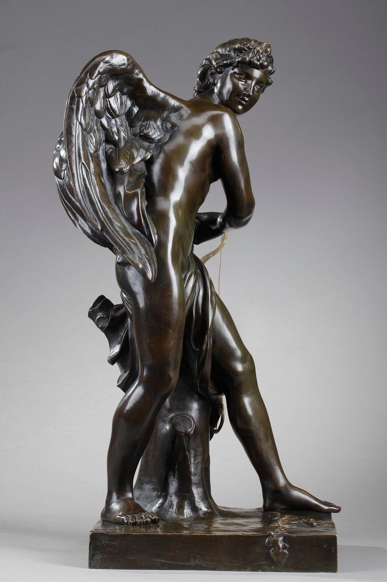 Bronze Sculpture Cupid Preparing to Shoot an Arrow 1