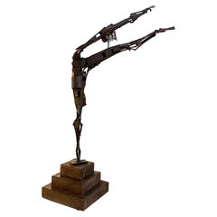 Bronze Sculpture "Dancer", A. Grazioli Signed,  Italy 1970s
