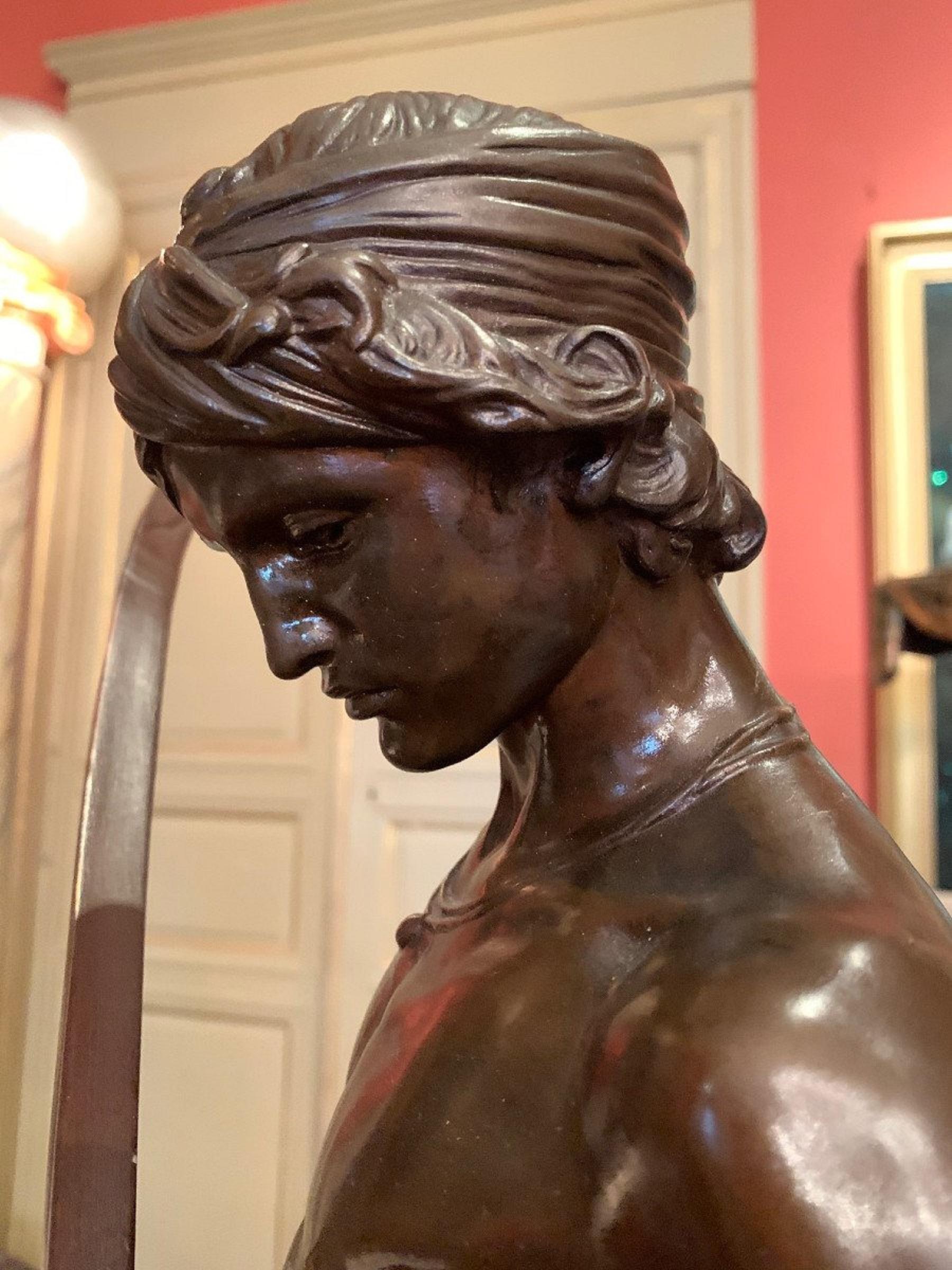 19th Century Bronze Sculpture David Winner by Antonin Mercié