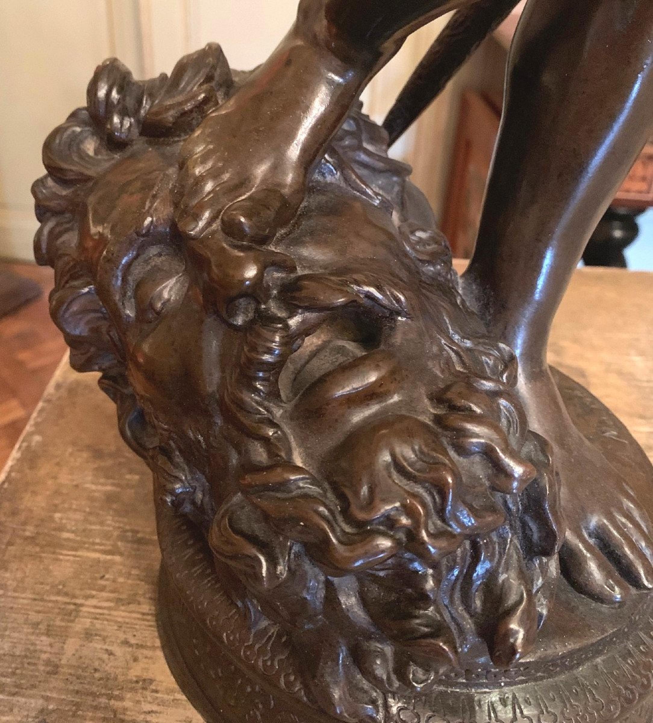 Bronze Sculpture David Winner by Antonin Mercié 2