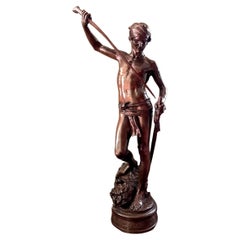 Bronze Sculpture David Winner by Antonin Mercié