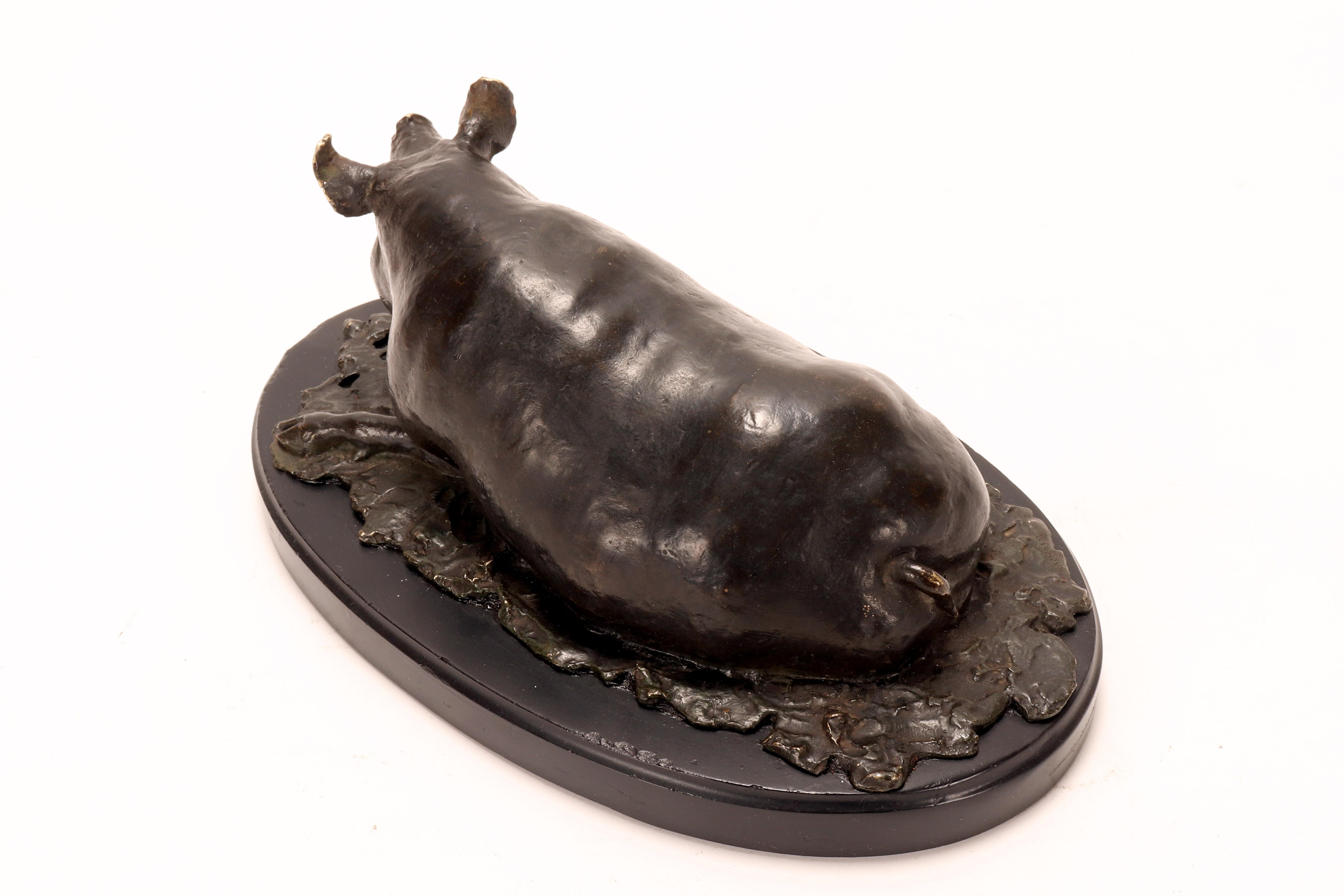 Bronze sculpture depicting a pig or sow, signed I. Bonheur, France 1870. in vendita 6