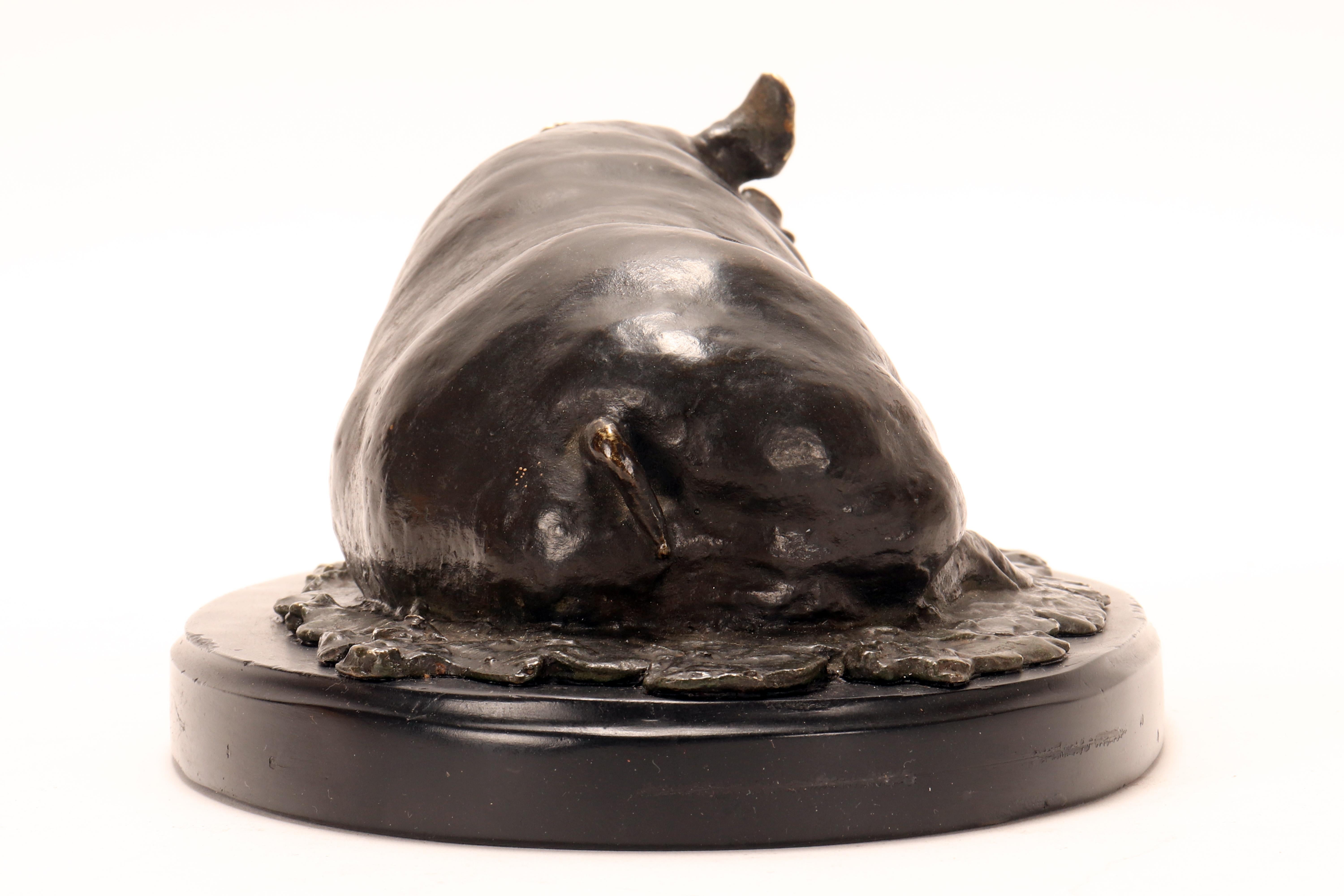 Bronzo Bronze sculpture depicting a pig or sow, signed I. Bonheur, France 1870. in vendita