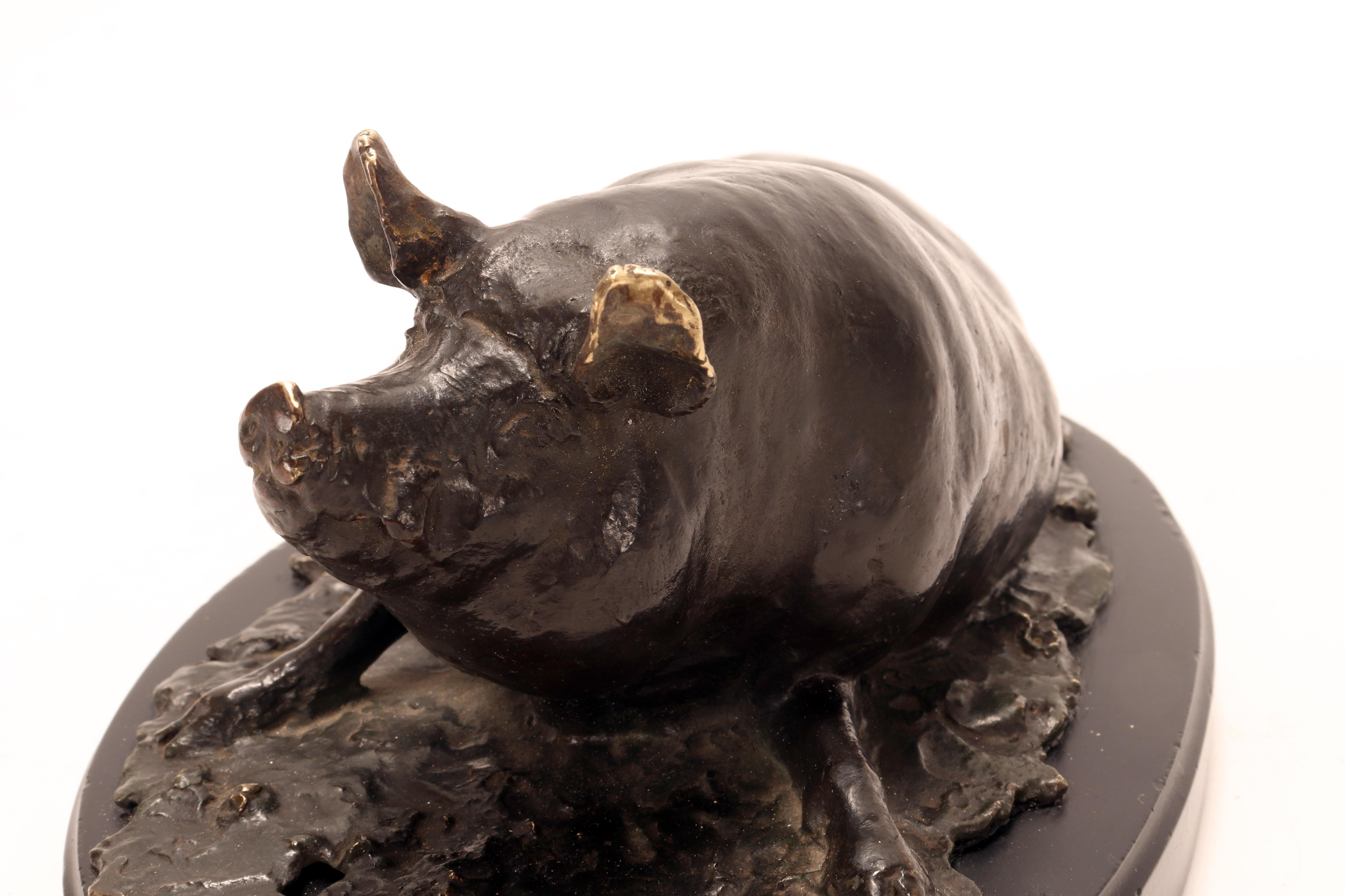 Bronze sculpture depicting a pig or sow, signed I. Bonheur, France 1870. in vendita 3