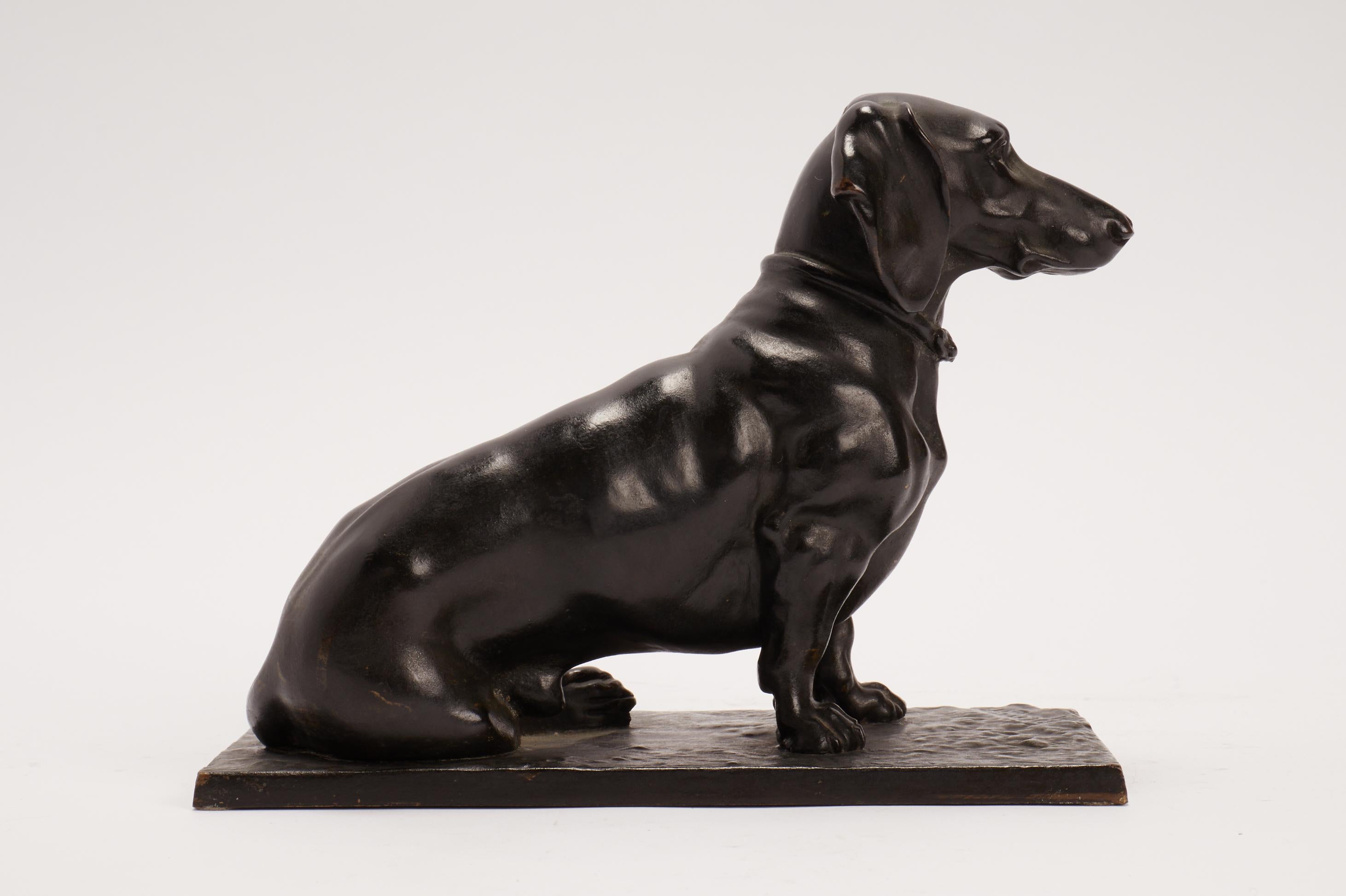 bronze dachshund statue