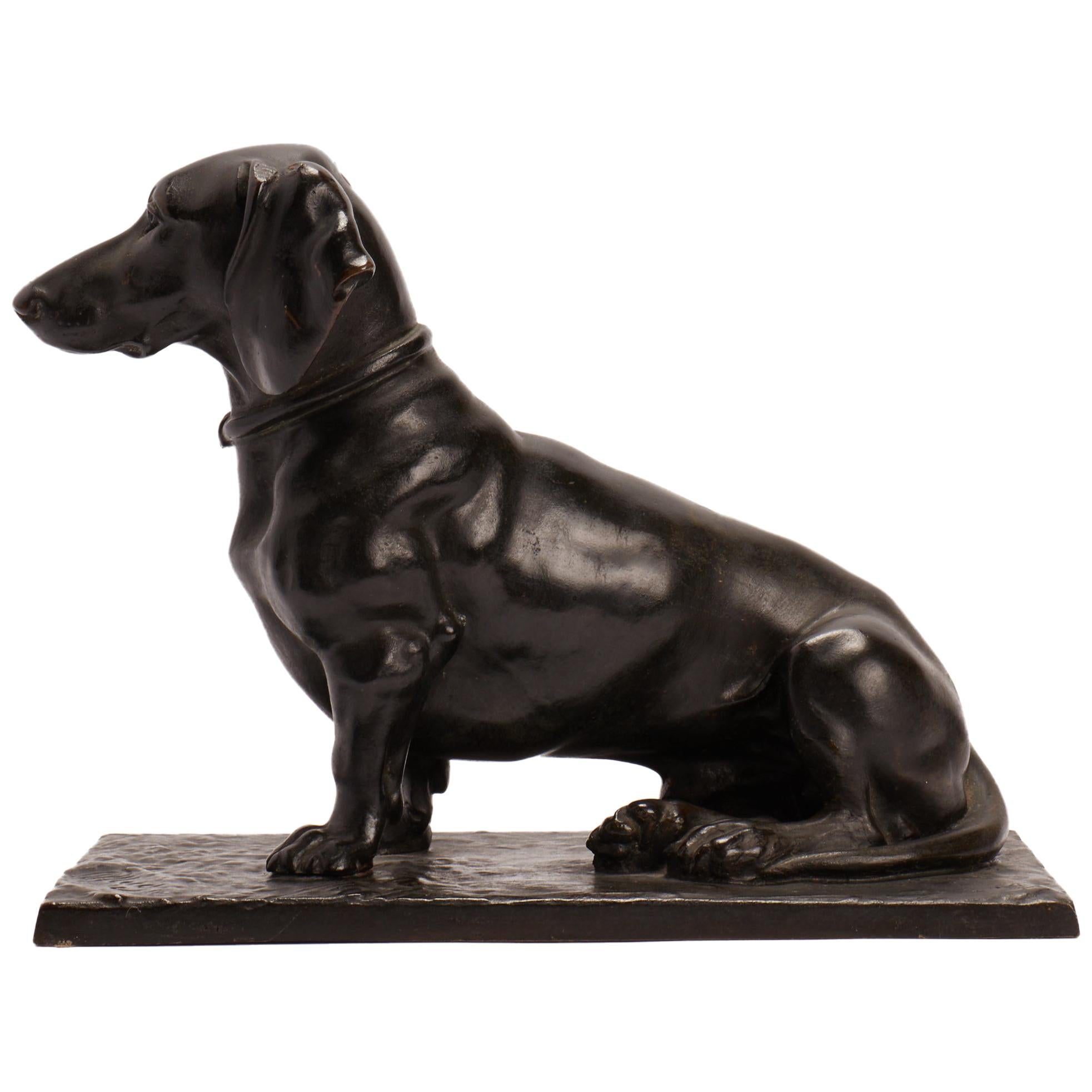 Bronze Sculpture Depicting a Seating Dachshund, Germany 1890
