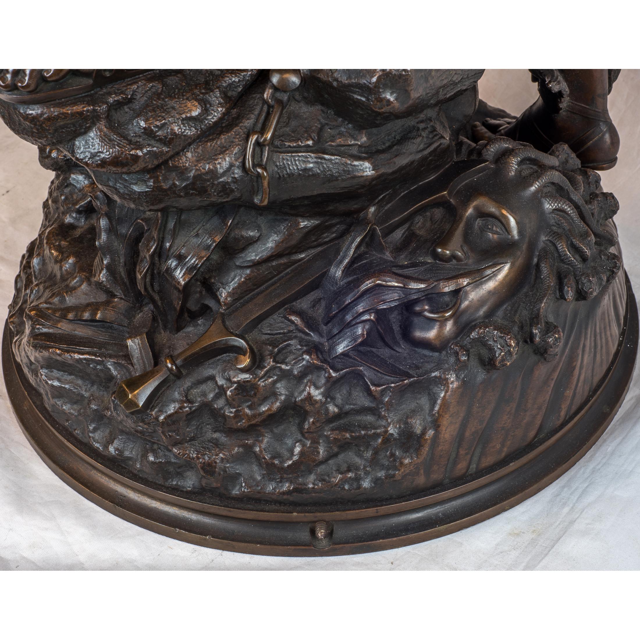 French Bronze Sculpture Depicting Perseus Freeing Andromeda by Jean-Léon Grégoire For Sale