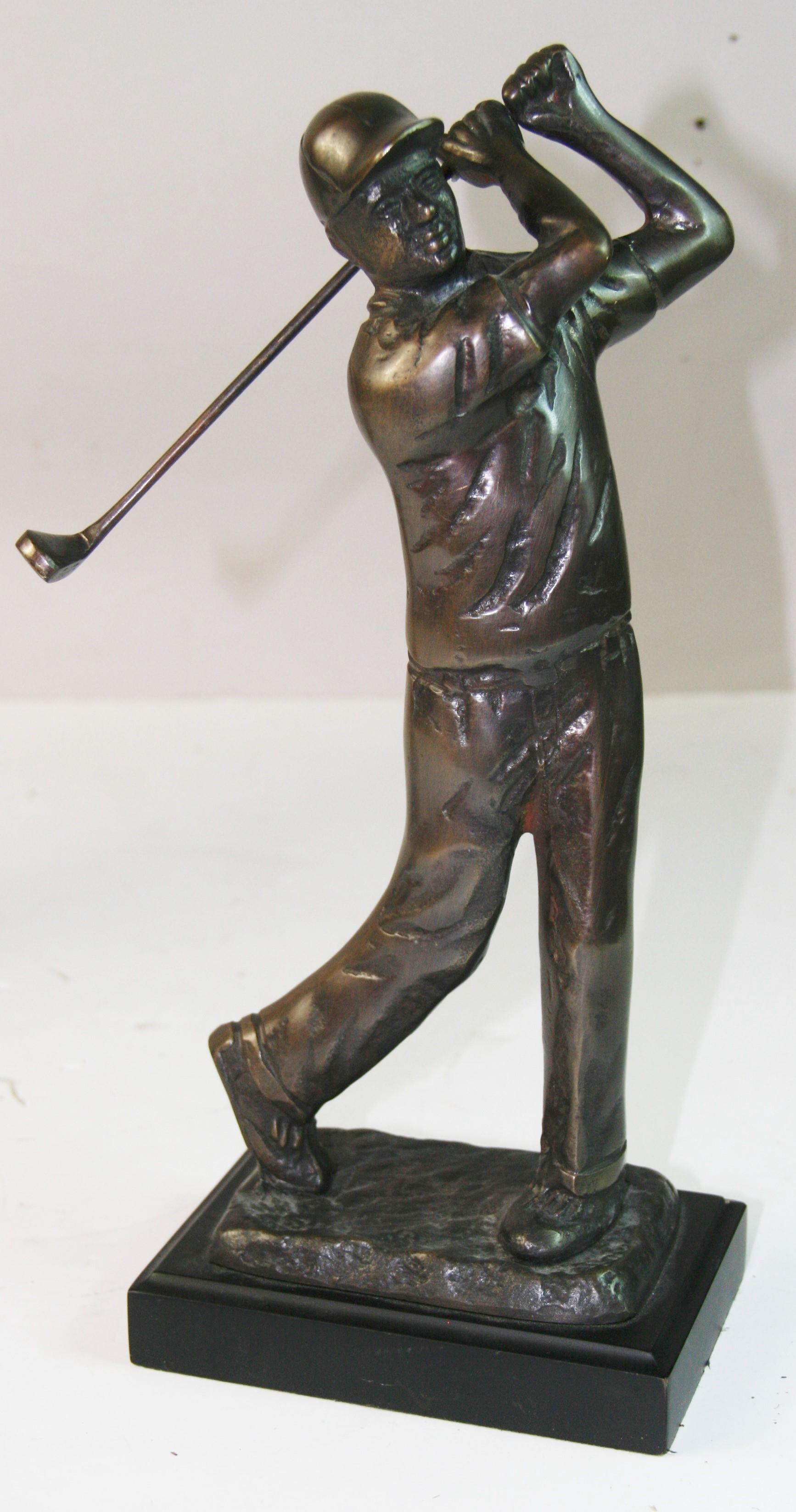 1759 Bronze golfing sculpture made of bronze .
Another sculpyure of a golfer available see 1758 and 1760