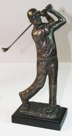 Bronze Sculpture , Depicting Playing Golfer #2