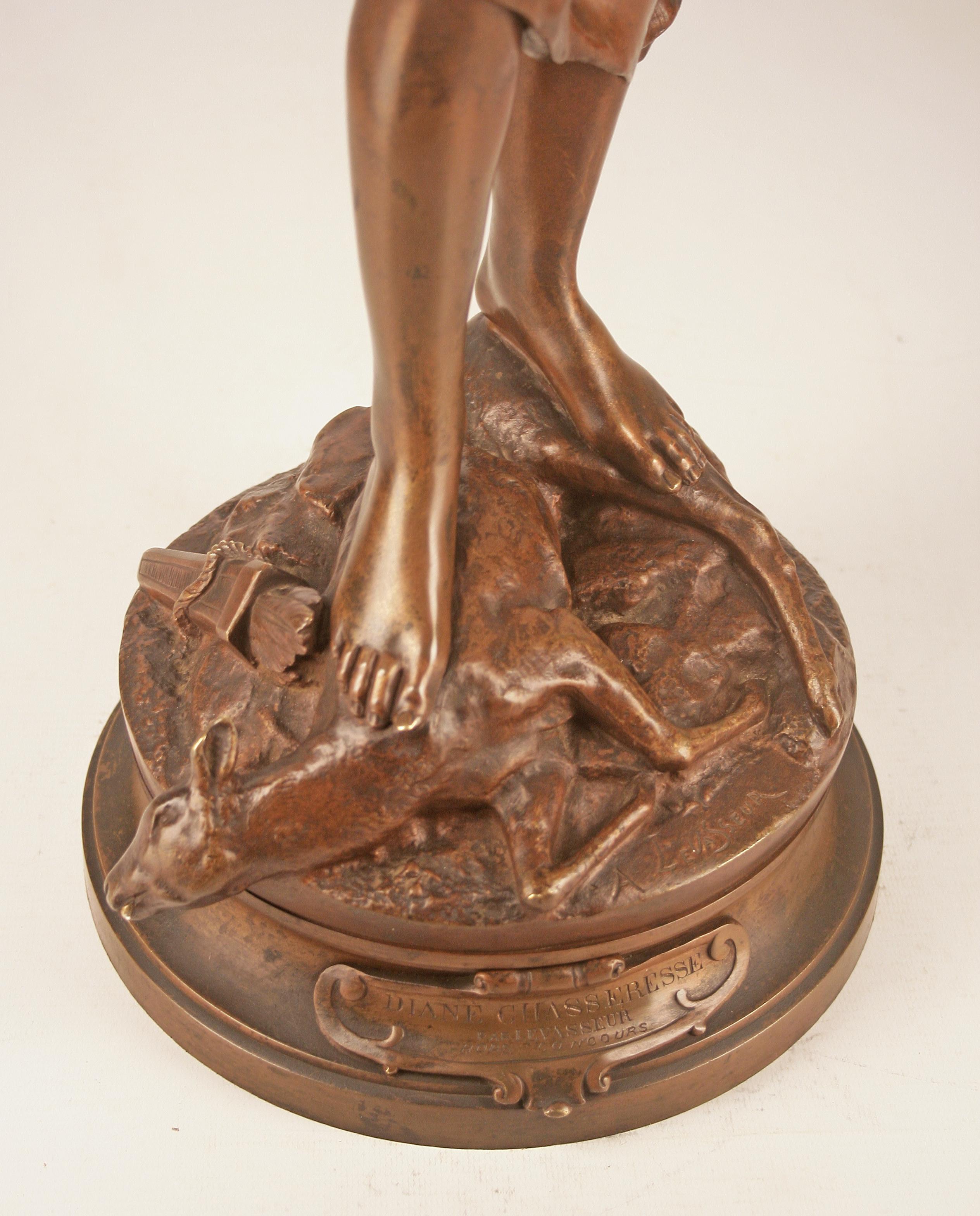 French Bronze sculpture Diana the huntress