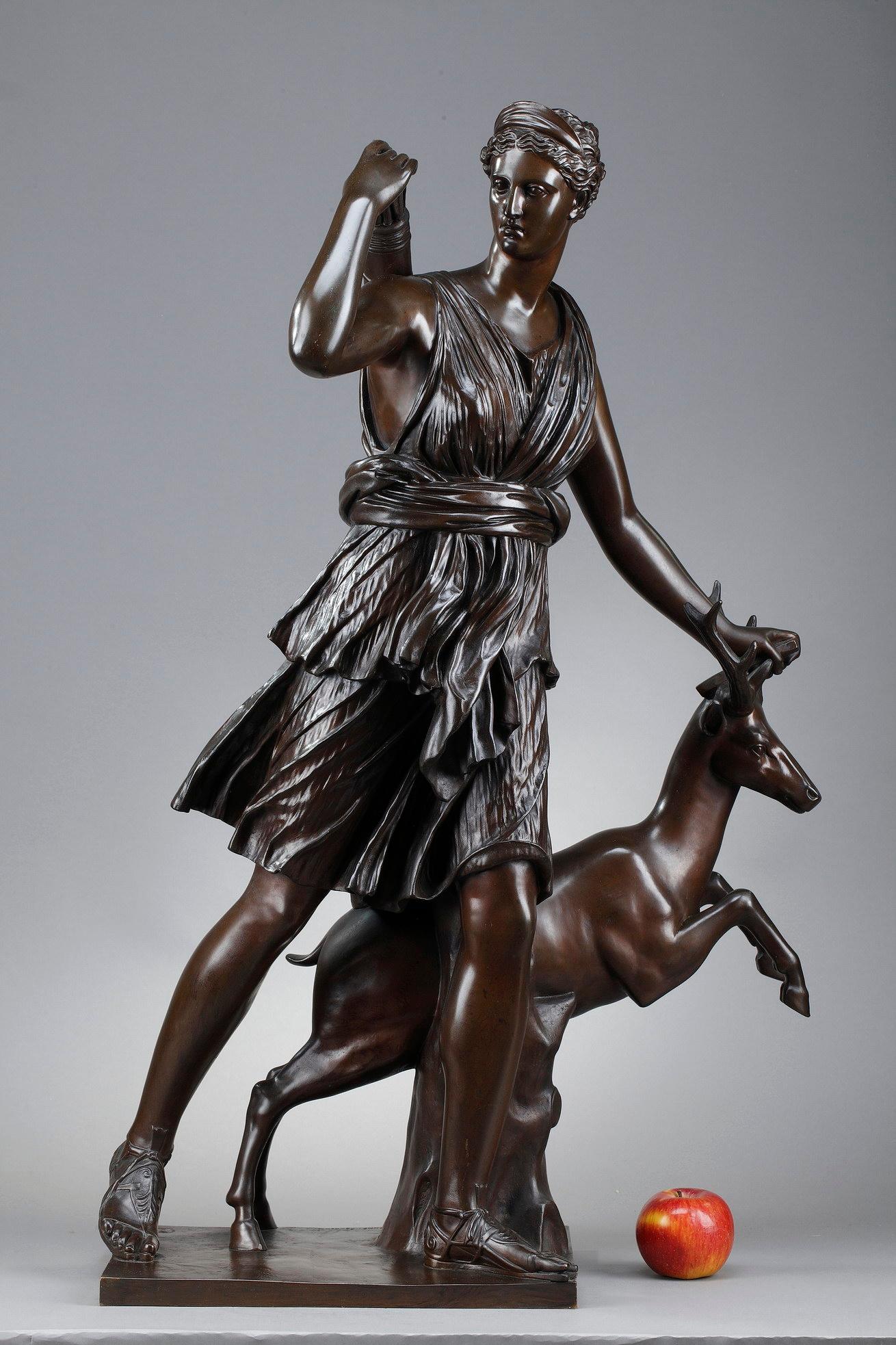 Large patinated bronze subject representing 
