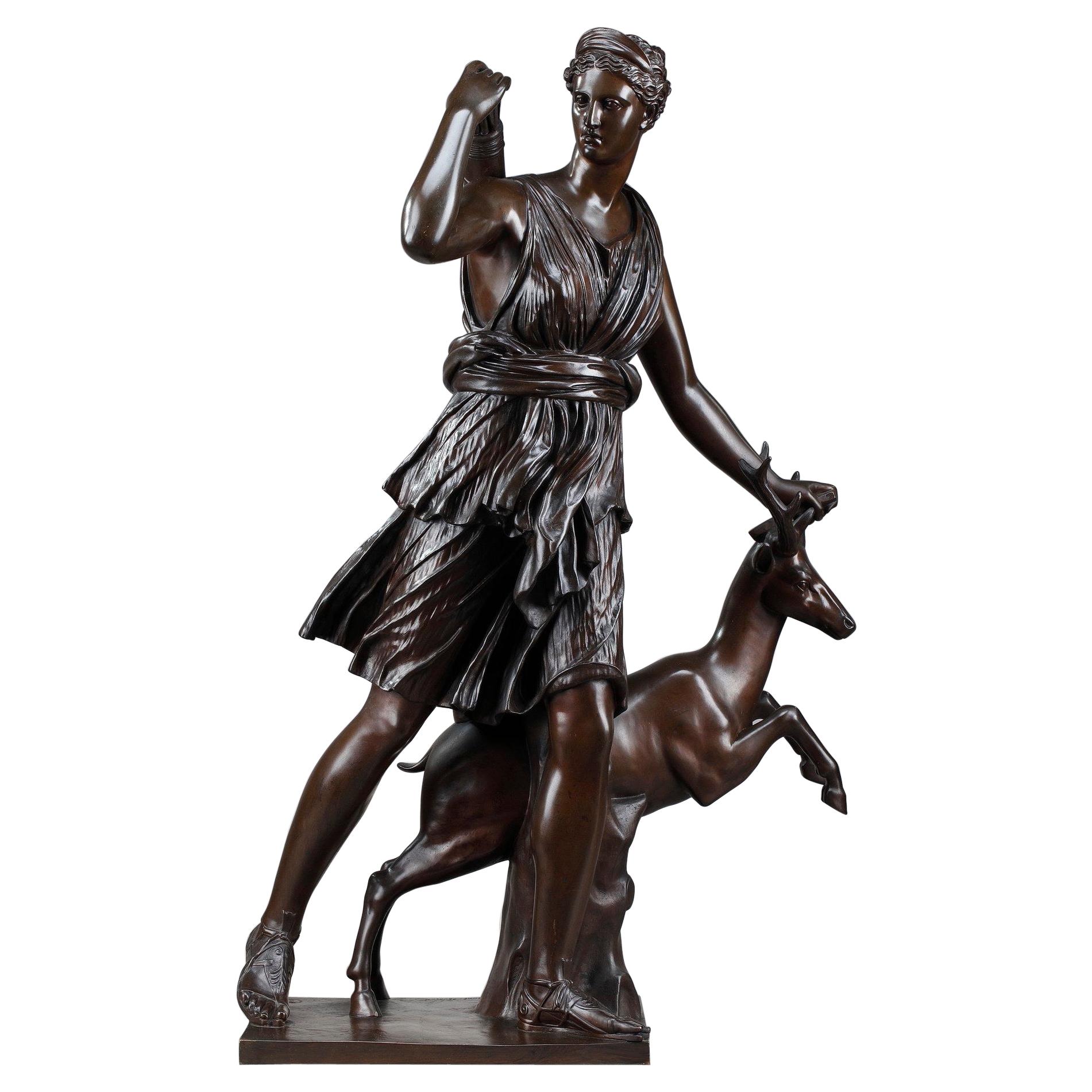 Bronze Sculpture, "Diana the Huntress", Foundry Barbedienne