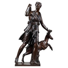 Bronze Sculpture, "Diana the Huntress", Foundry Barbedienne