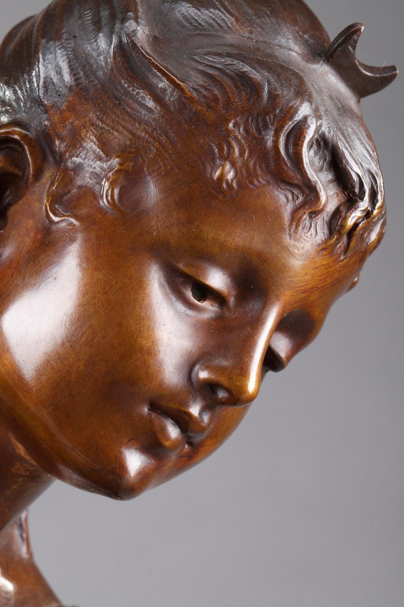Bronzeskulptur, „Diana's Nymphe“ nach Lucie Signoret-Ledieu im Angebot 6