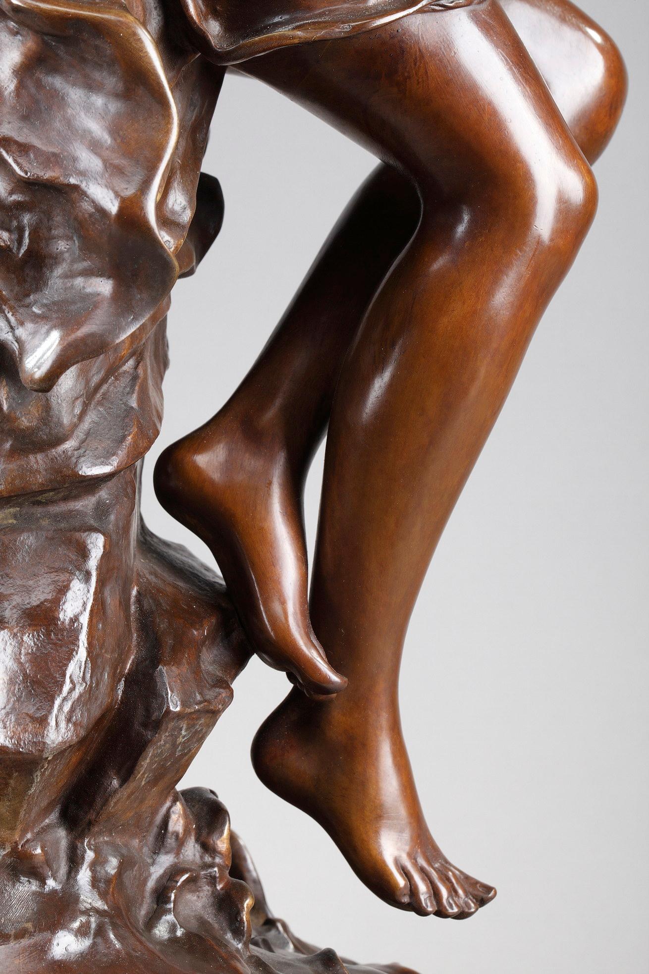 Bronzeskulptur, „Diana's Nymphe“ nach Lucie Signoret-Ledieu im Angebot 10