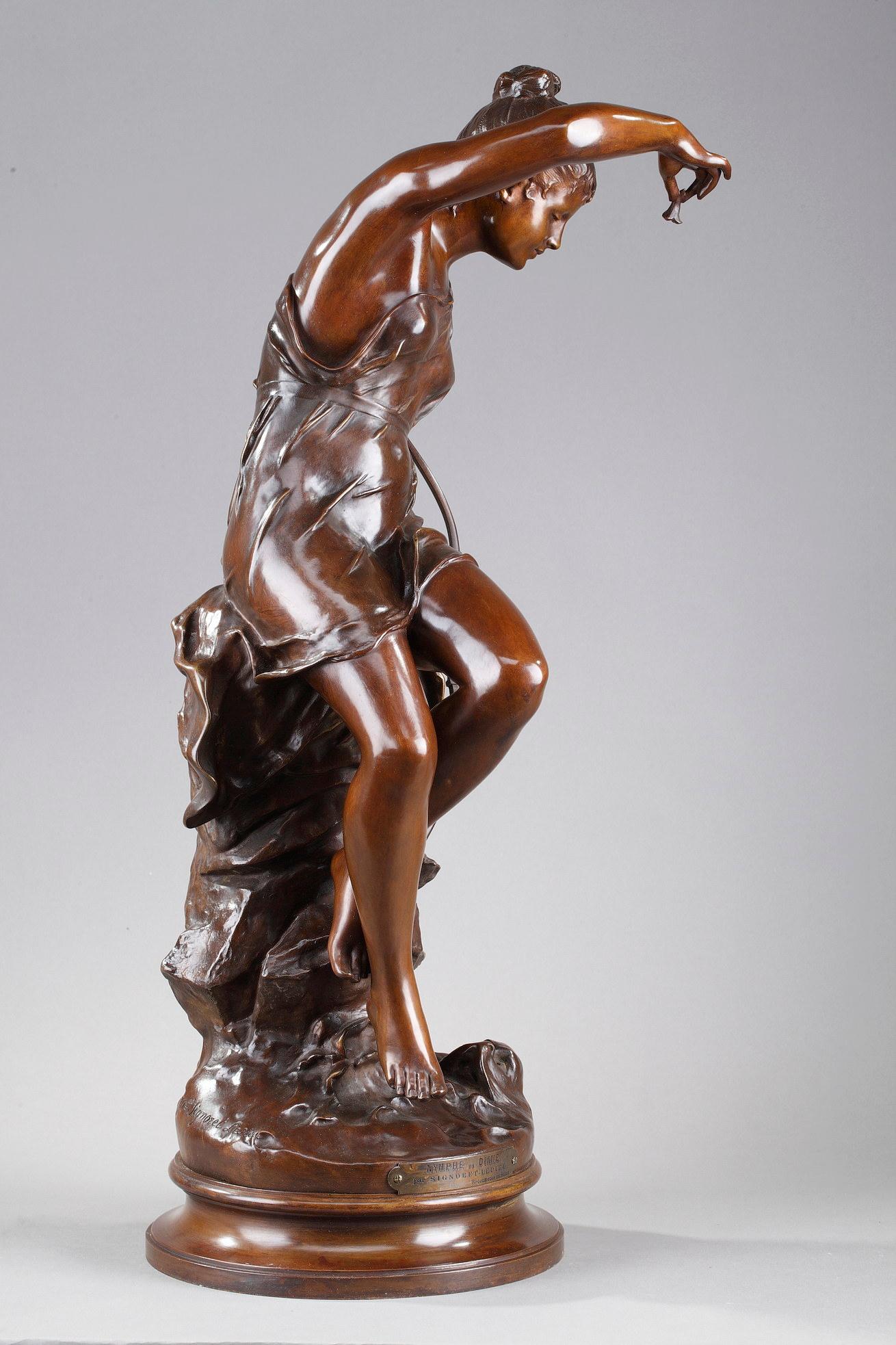 Bronzeskulptur, „Diana's Nymphe“ nach Lucie Signoret-Ledieu (Französisch) im Angebot