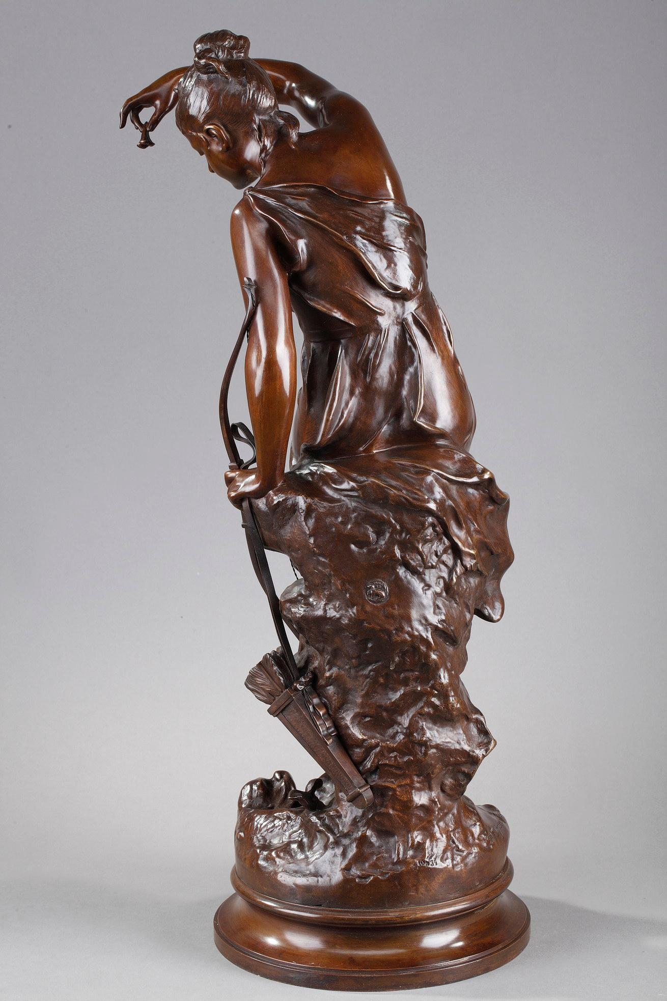Bronzeskulptur, „Diana's Nymphe“ nach Lucie Signoret-Ledieu (Spätes 19. Jahrhundert) im Angebot