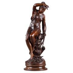 Bronze Sculpture, "Diana's Nymph" After Lucie Signoret-Ledieu