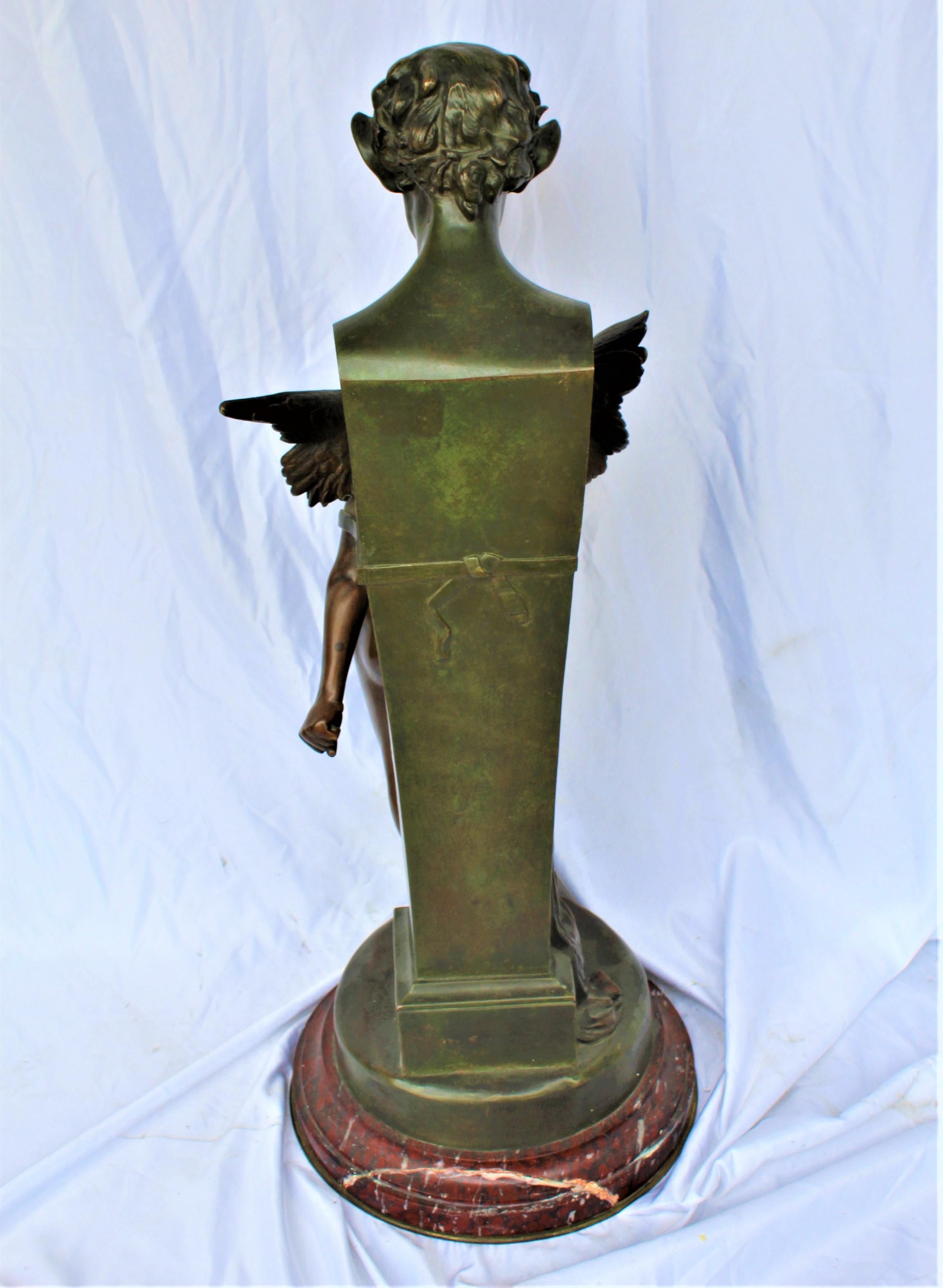 Bronze Sculpture, Double Figure, Antique, Signed F Sanzel   Large For Sale 5