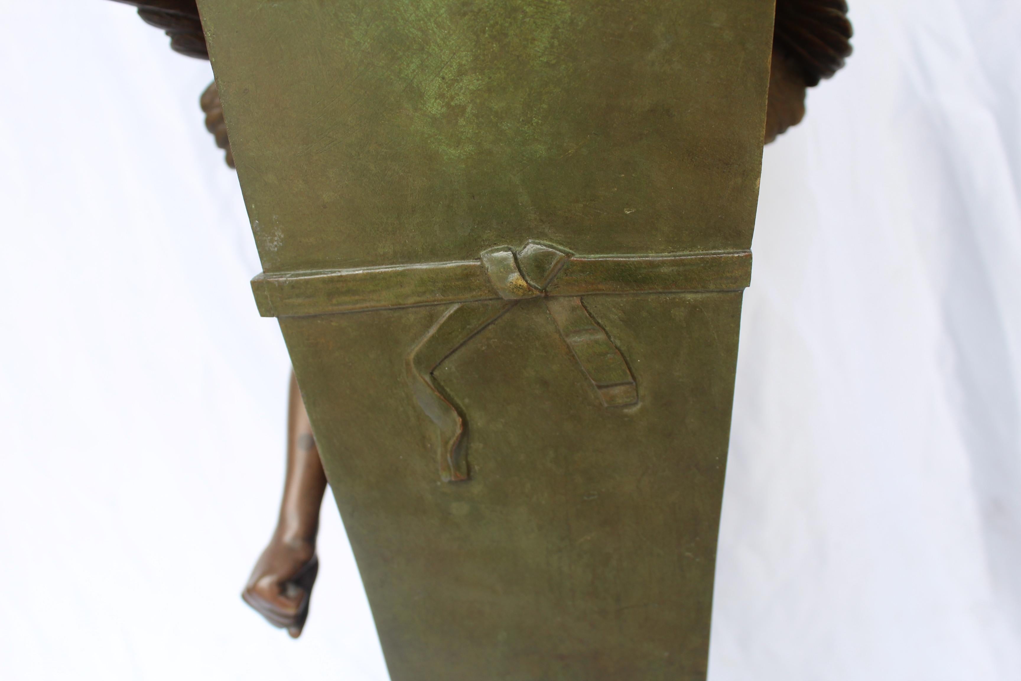 Bronze Sculpture, Double Figure, Antique, Signed F Sanzel   Large For Sale 6