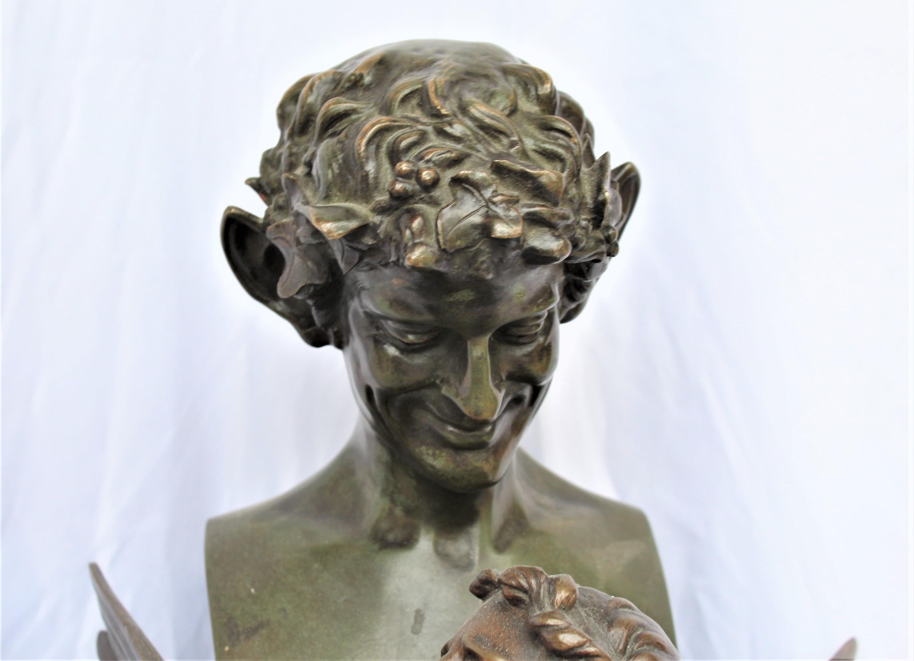 European Bronze Sculpture, Double Figure, Antique, Signed F Sanzel   Large For Sale