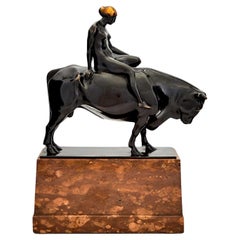 Bronze Sculpture, "Europea and The Bull" by Georg Wrba
