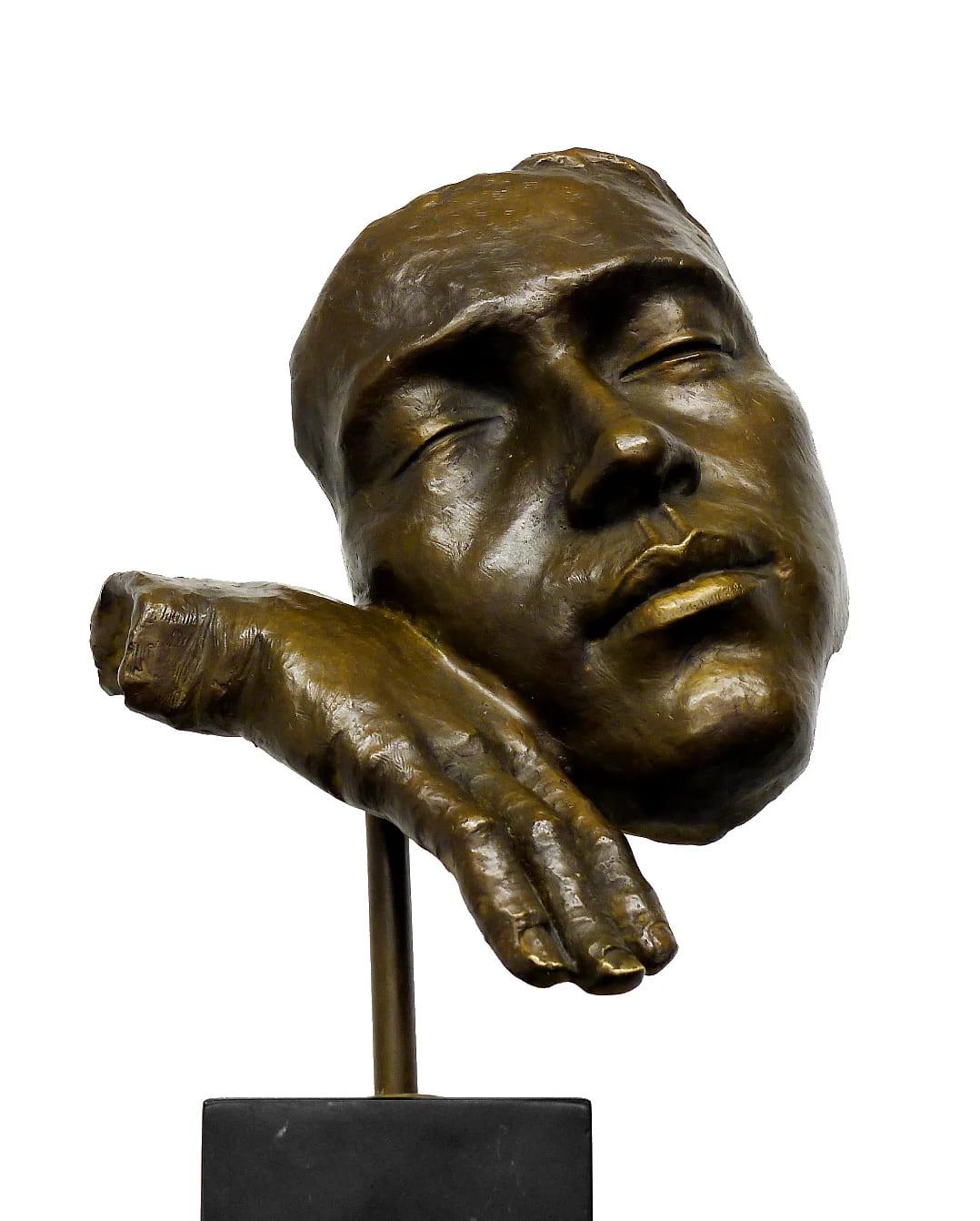 Scultura in bronzo - Maschera per il viso - Un sonno - Ispirata a Salvador Dalí In condizioni buone in vendita a Saint-Ouen, FR