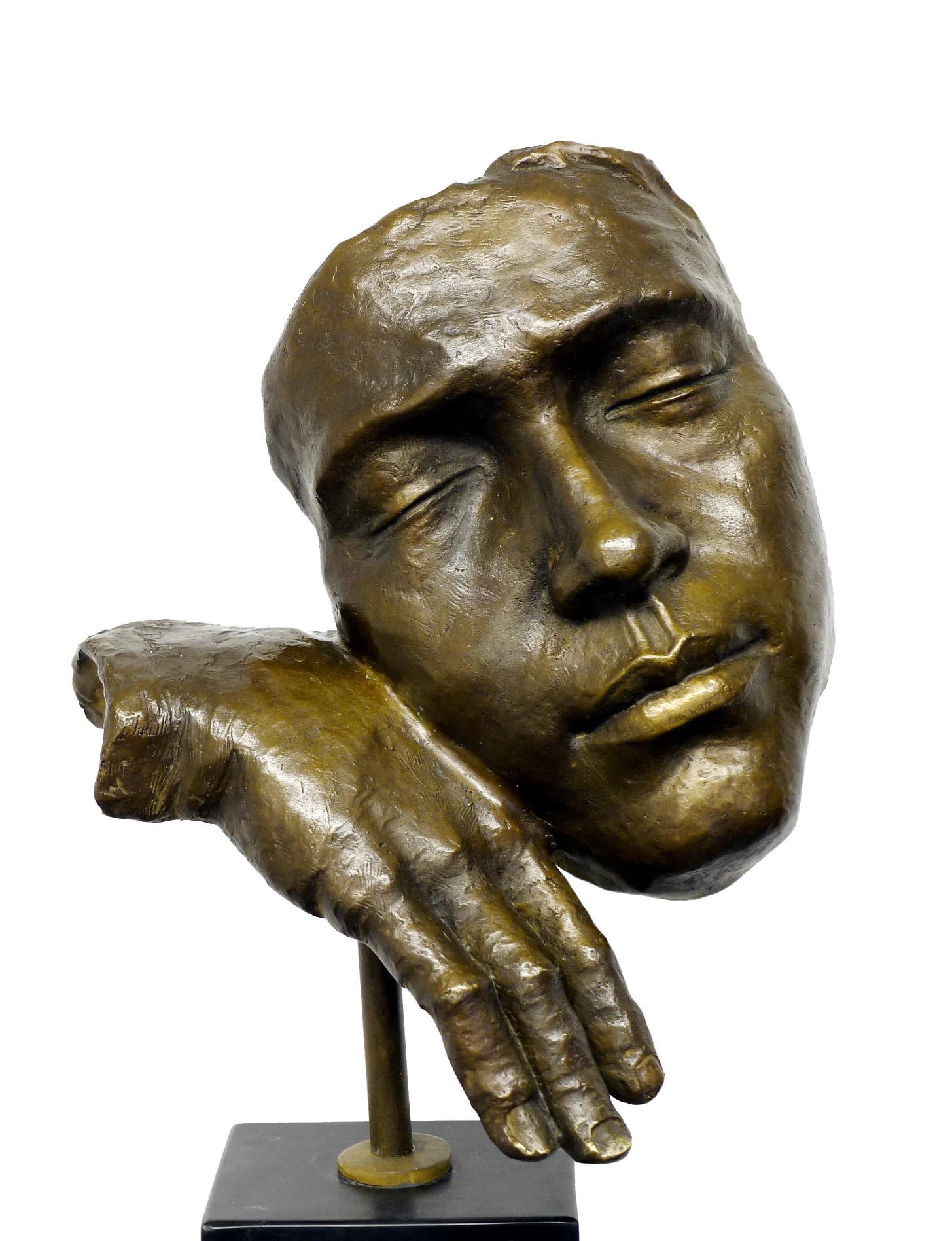 XX secolo Scultura in bronzo - Maschera per il viso - Un sonno - Ispirata a Salvador Dalí in vendita