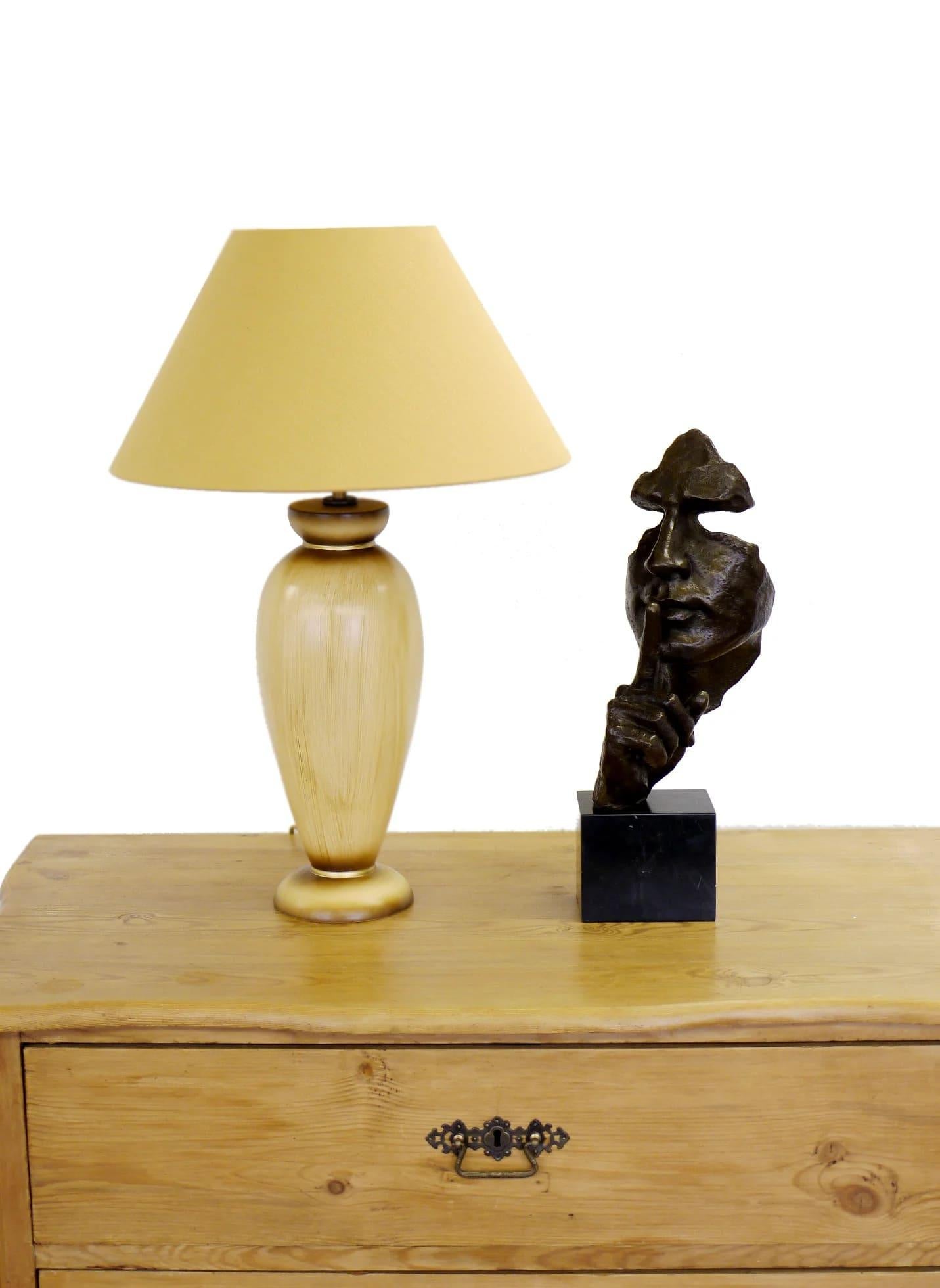 Patinato Scultura in bronzo - Maschera d'arte facciale - Il silenzio - Ispirata a Salvador Dalí in vendita