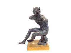 Bronze sculpture "Faun with flute" by Augusto MURER, 1979