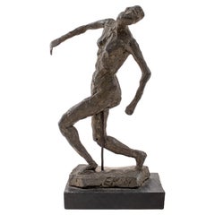 Bronze Sculpture Female Dancer After Edgar Degas EK 61 Signed 