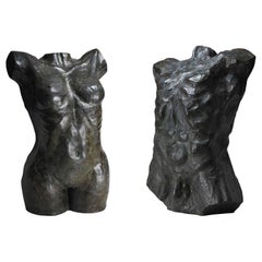 Sculpture en bronze "Femme & Nu masculin" par Hubert Yencesse