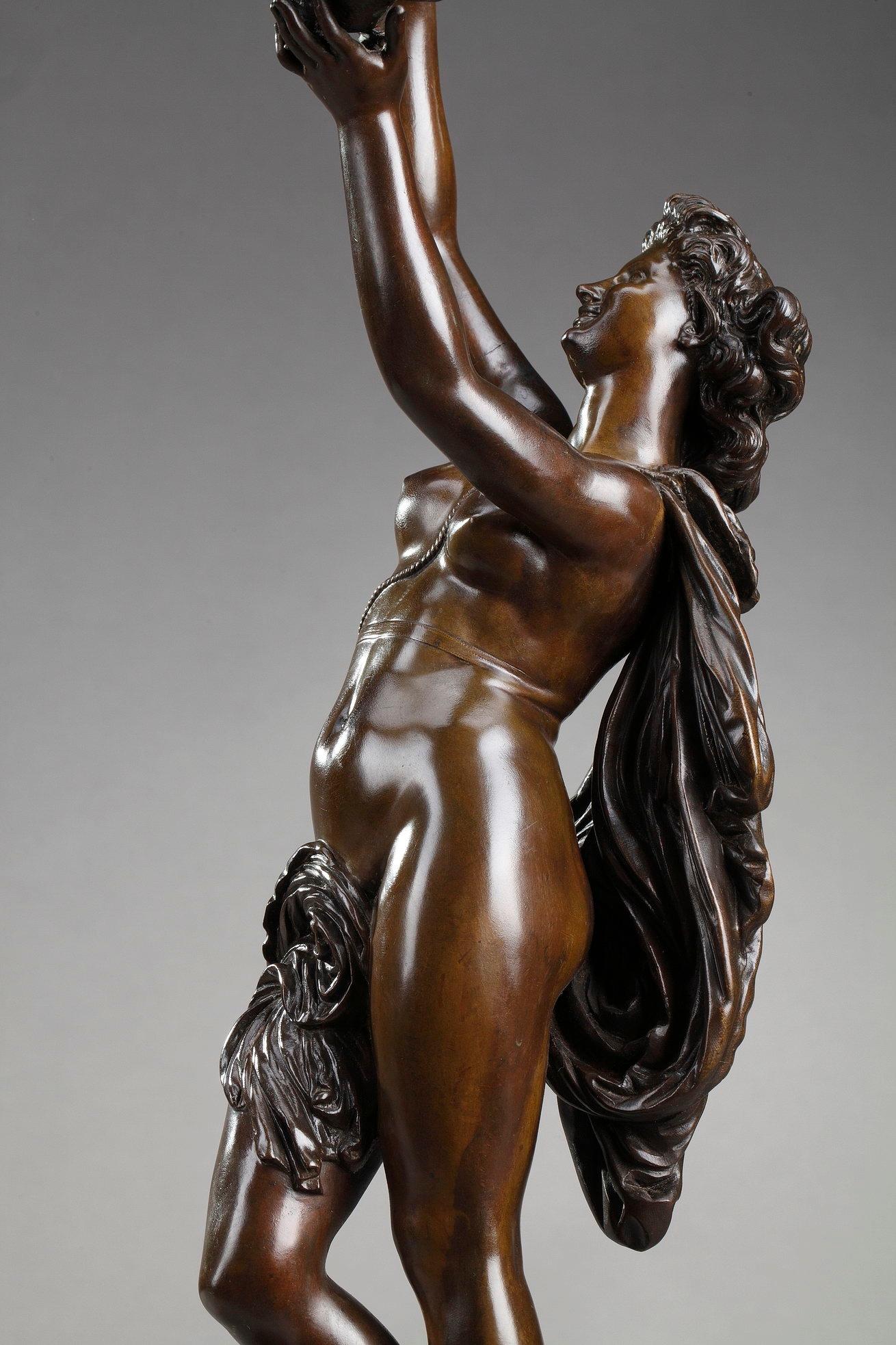 Bronze Sculpture Femme Aux Colombes by Charles-Alphonse Gumery For Sale 3